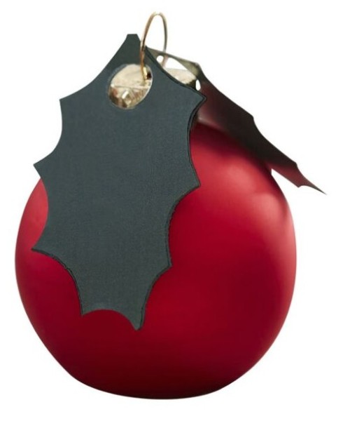 6 Landhaus Weihnacht Kugel Kartenhalter 4cm