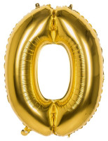 Goldener Zahl 0 Folienballon 86cm