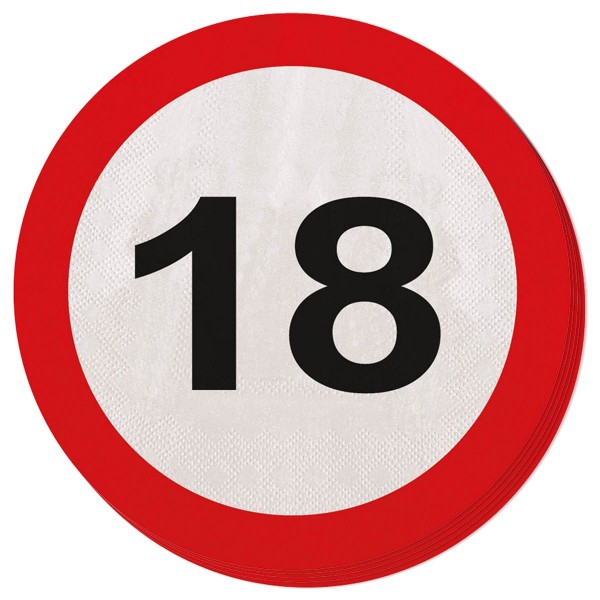 20 Verkehrsschild 18 Servietten 15cm