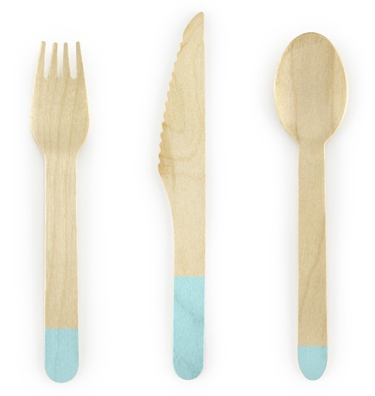 Holzbesteck Woody mint 18-teilig