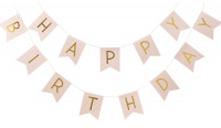 Vorschau: Gold-Rosa Happy Birthday Girlande