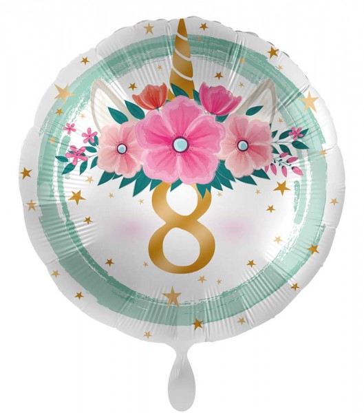 8. Geburtstag Ballon Boho Einhorn 71cm