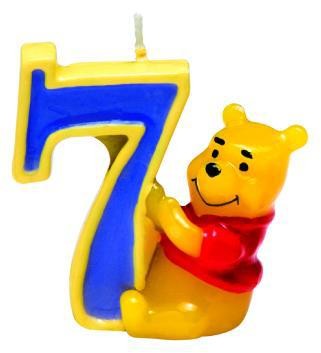 Winnie Puuh Happy Birthday Kerze 7. Geburtstag