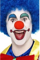 Blaue Afro Clownsperücke
