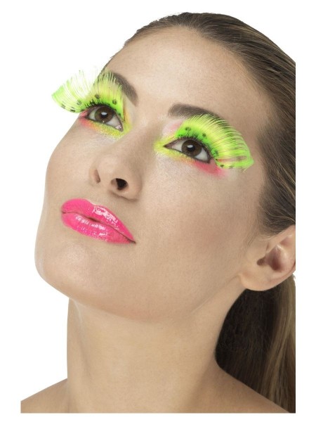 Neon-grüne Feder Wimpern