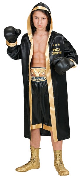 Boxchampion Kinderkostüm Schwarz
