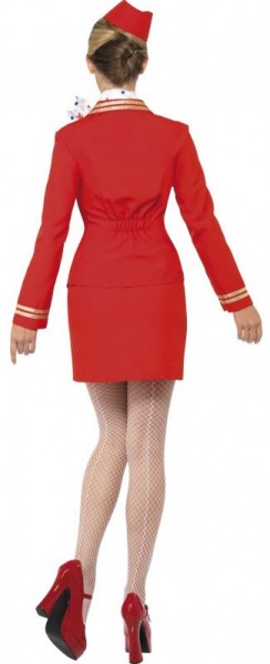 Rotes Kurzes Stewardess Damenkostüm 3