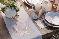 Just Married Tischläufer roségold 3m