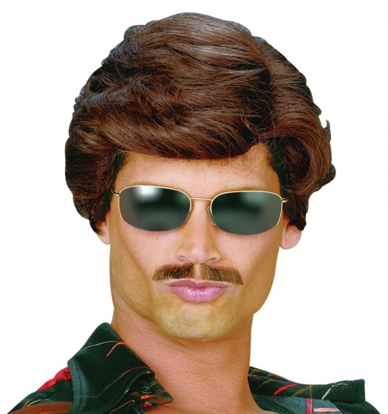 Sunny Boy Föhn-Look Herrenperücke Dunkelbraun