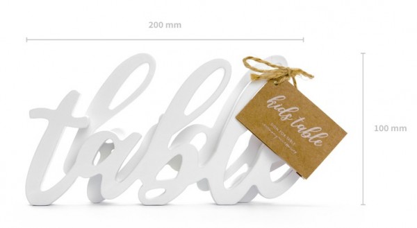 Kids Table Deko Schriftzug weiß 38 x 10cm 3