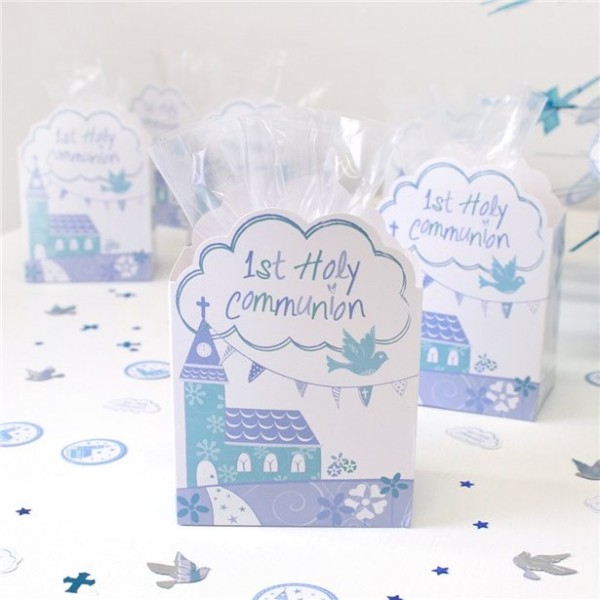 8 Gottes Segen Kommunion Geschenkboxen blau