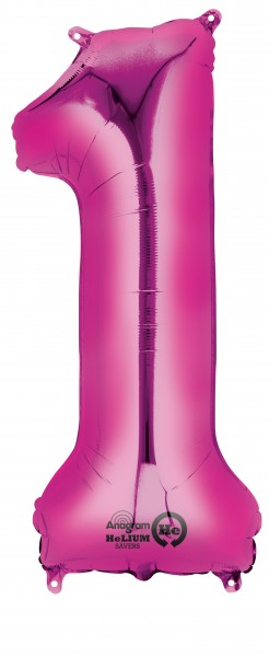 Zahlenballon 1 Pink 86cm