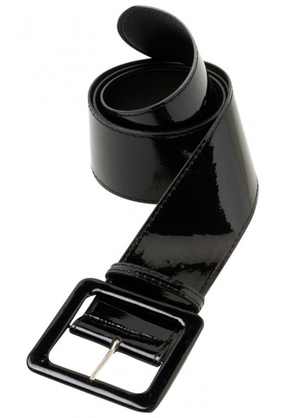 Glänzender Vinny Vinyl Gürtel In Schwarz