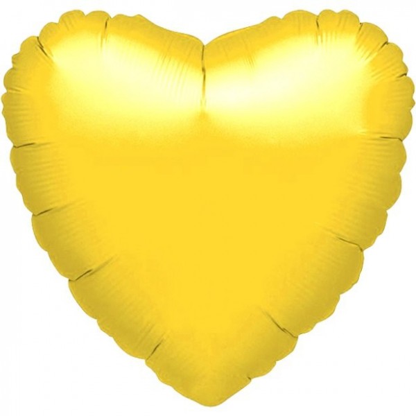 Herz Folienballon gelb metallic 45cm