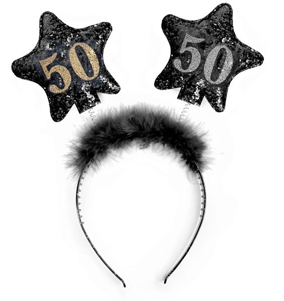 Shiny 50th Birthday Haarreif 13cm