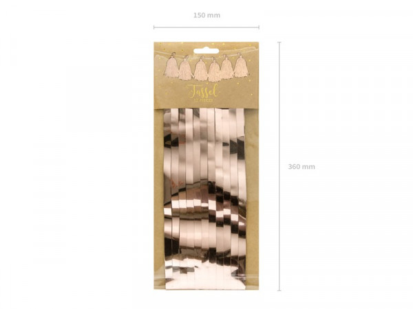 Roségold metallic Tasselgirlande 1,5m 2