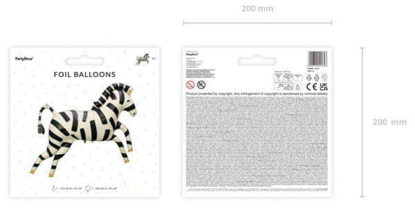 Zebra Folienballon 1m x 82cm 3