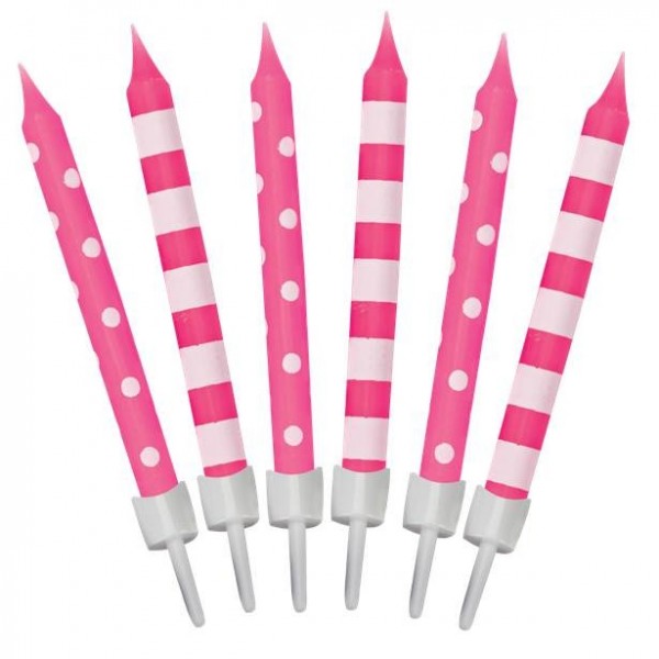 12 Tortenkerzen Birthday Child pink