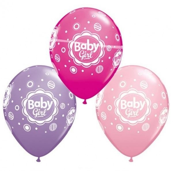 25 Ballons Baby Girl 3 Farben