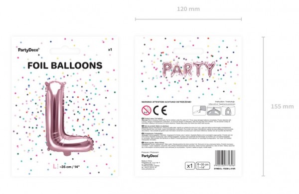 Folienballon L roségold 35cm 3
