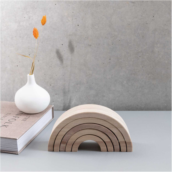 DIY Holz Regenbogen Rohling 5-teilig 4