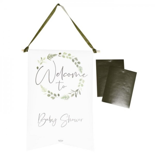 DIY Botanical Babyparty Welcome Schild