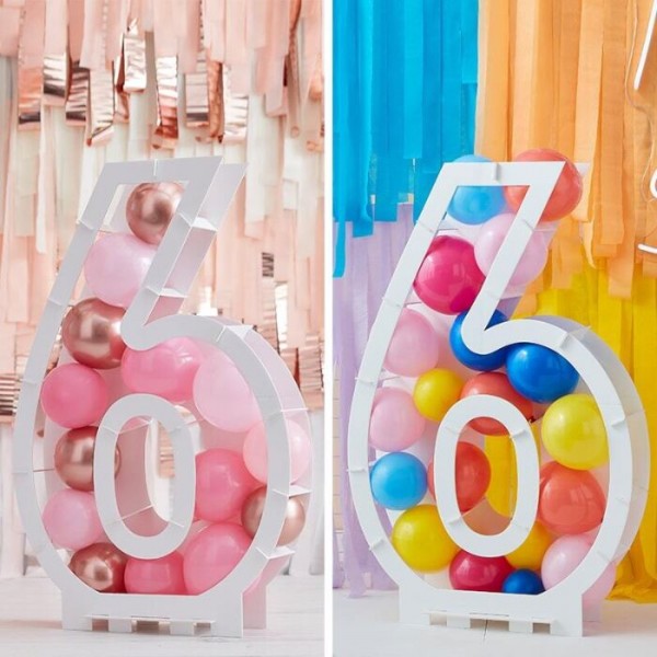 Befüllbarer Zahl 6 Ballonstand 2