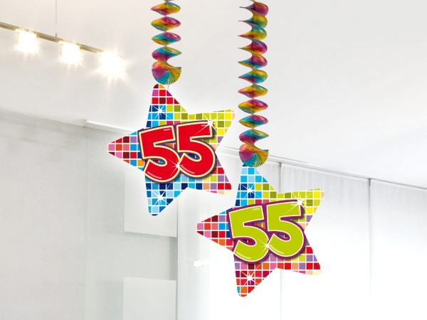 2 Groovy 55th Birthday Spiralhänger 75cm
