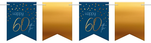 Elegant Blue 60th Birthday Wimpelkette 6m