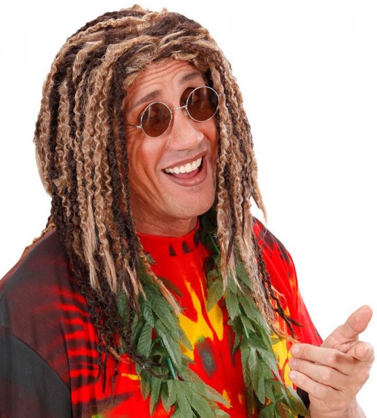 Blond-Braune Rastafari Perücke Deluxe 4