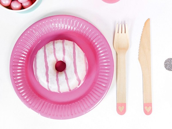Holzbesteck Sweetheart mit rosa Griffen 18-teilig 3