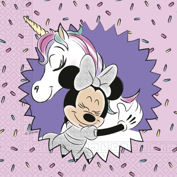 20 Minnie Mouse Einhorn Servietten 33cm