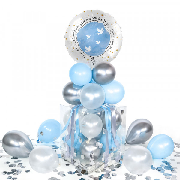 Balloha Geschenkbox DIY Taufe Glück blau XL