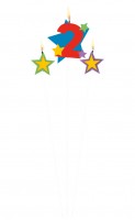 Stardust Zahlenkerze 2 Für Torten 3-Teilig