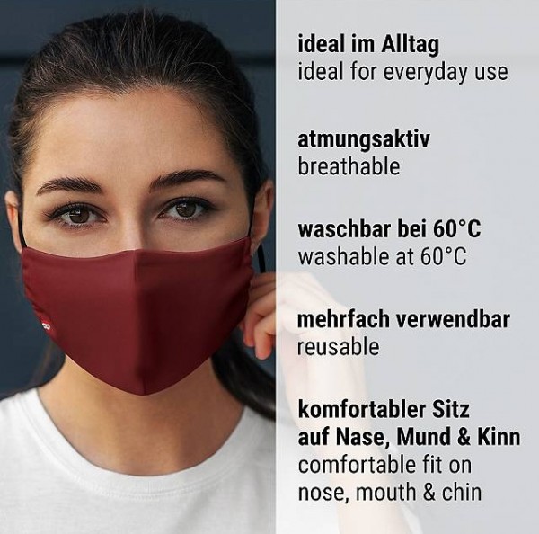 Weinrote Mund-Nase-Maske 7