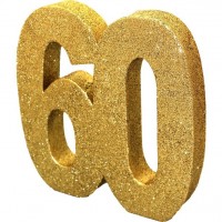 Goldene Zahl 60 Tischdeko 20cm