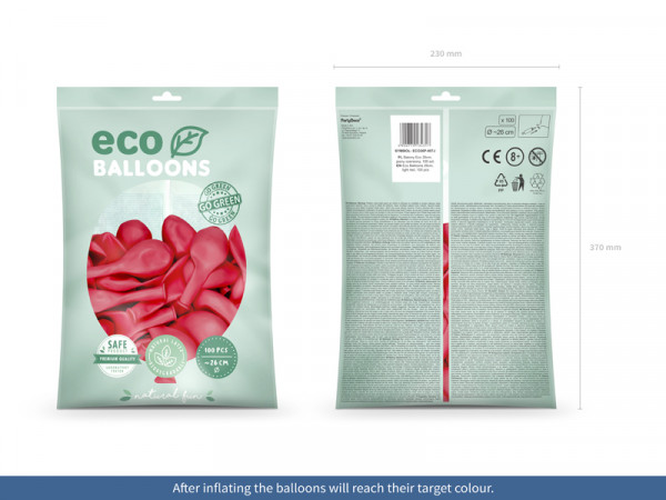 100 Eco Pastell Ballons koralle 26cm