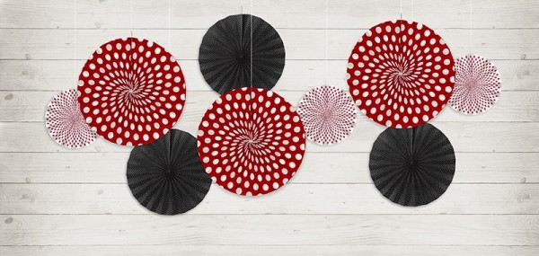 3er Set Papierrosetten Ladybug Hängedeko 3