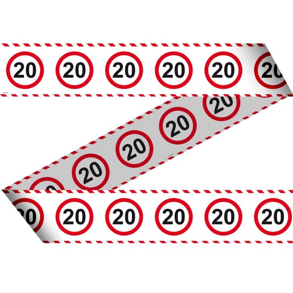 Verkehrsschild 20 Absperrband 15m
