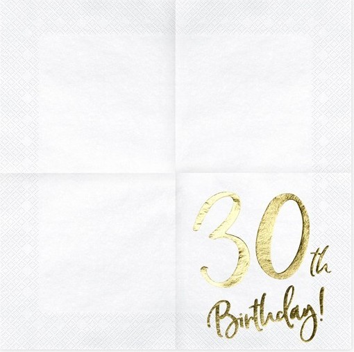 20 Glossy 30th Birthday Servietten 33cm 2