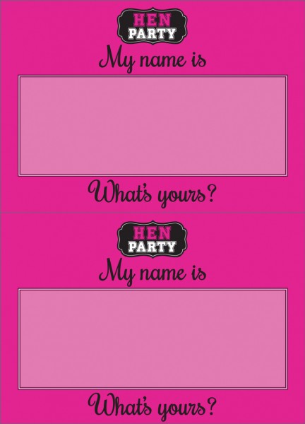 Bachelorette Paty Namenskarte Pink 16 Stück