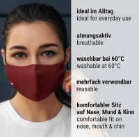 Vorschau: Weinrote Mund-Nase-Maske