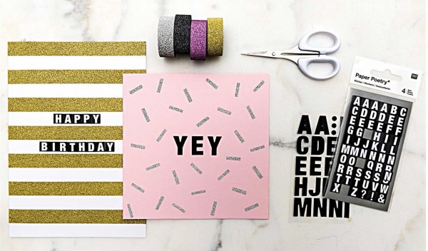 Silber Glitzer Washi Tape 5m
