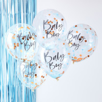 Vorschau: 5 Newborn Star Baby Boy Konfettiballons 30cm