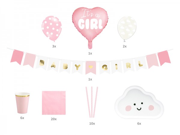 Partykoffer Hurra ein Mädchen 49-teilig