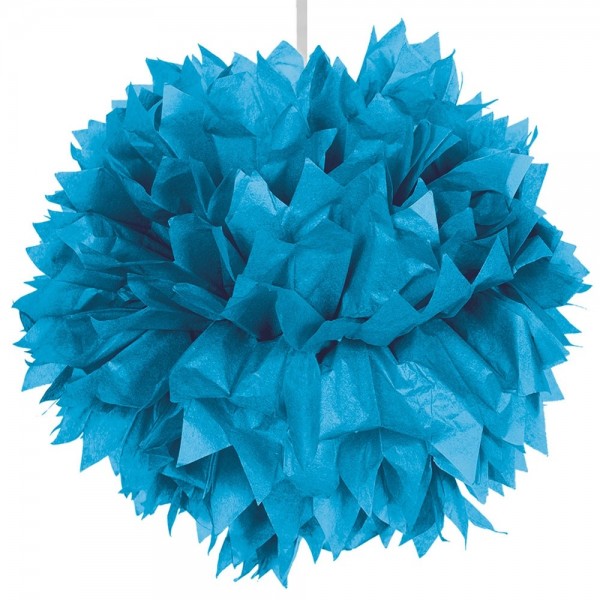 Blaue Pompon Ball Deko 30cm