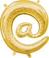 Mini Folienballon Symbol @ gold 35cm
