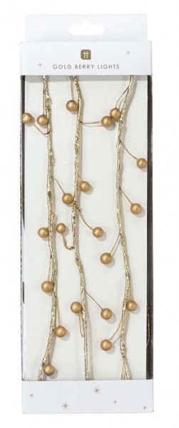 Goldene Beeren Lichterkette 2m