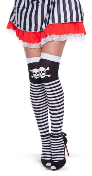 Piratin Overknees Totenkopf