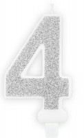 Silberschimmer Tortenkerze 4